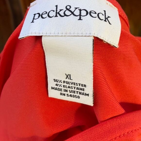 Peck & Peck top career slinky cold shoulder orange salmon Sz Xl FIRM on PRICE - Picture 2 of 4